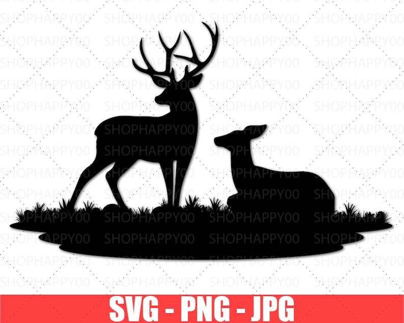 5 Deer Bundle Svg, Deer Silhouette Svg, Svg for Cricut#6