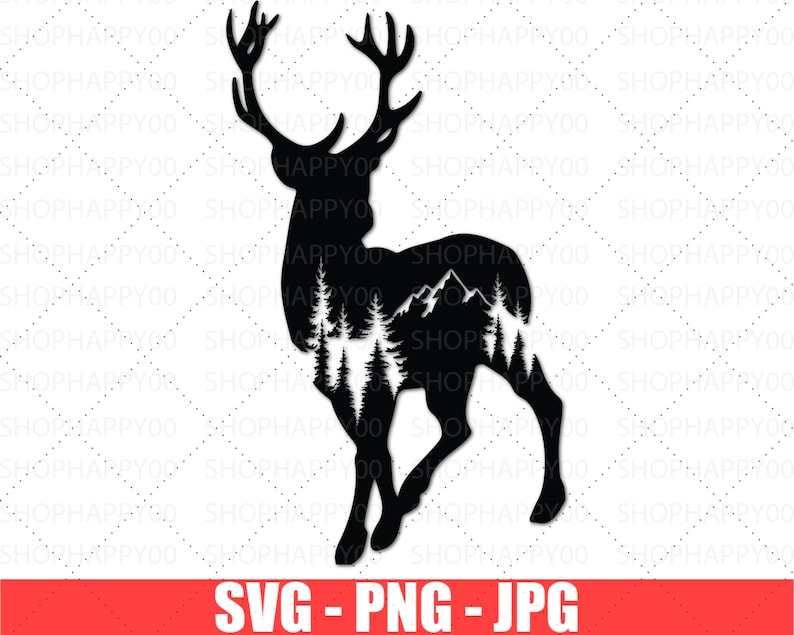 5 Deer Bundle Svg, Deer Silhouette Svg, Svg for Cricut#5