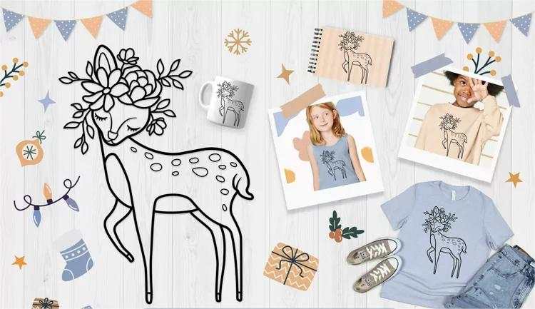 Free Deer Christmas Reindeer SVG, Digital Download#1