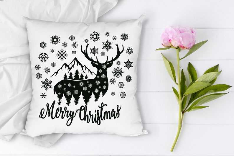 Winter Scene with Deer Bundle SVG, Christmas Scene with Deer SVG Files for Silhouette &amp; Cricut#6