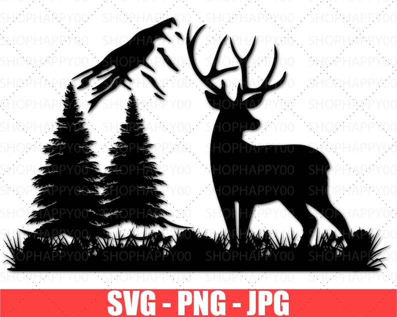 5 Deer Bundle Svg, Deer Silhouette Svg, Svg for Cricut#4