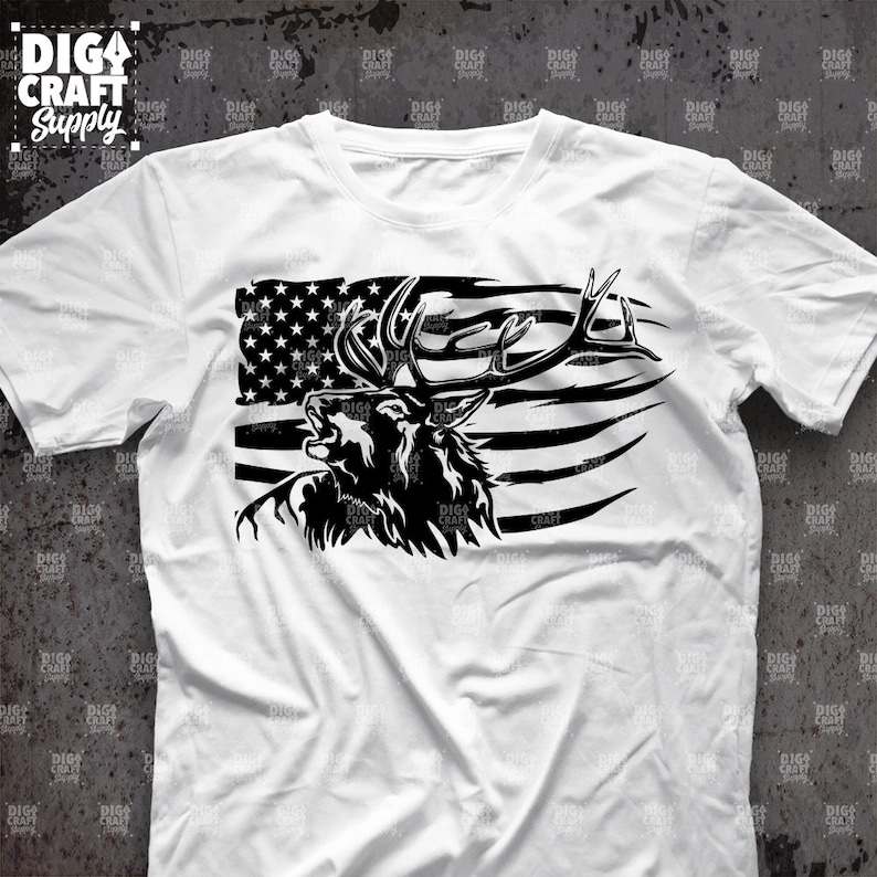 USA Flag Elk Deer SVG, Elk Deer PNG, Digital Download#2
