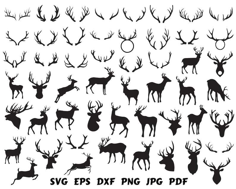Deer Bundle Svg, Deer Antlers Svg, Deer Cut File#1