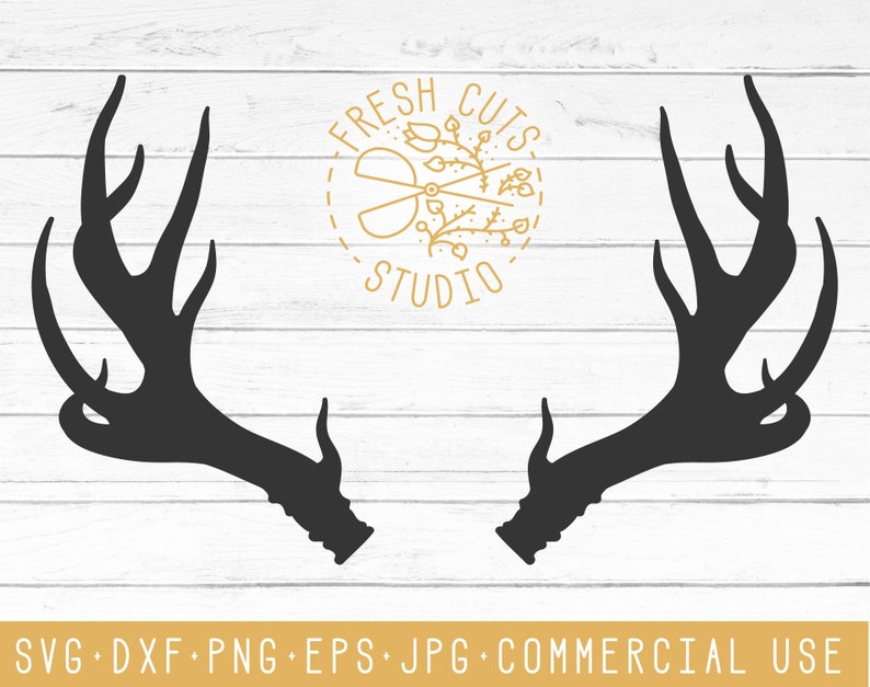 Antler SVG Clipart Silhouette Design, Deer Antler Graphic Clip Art