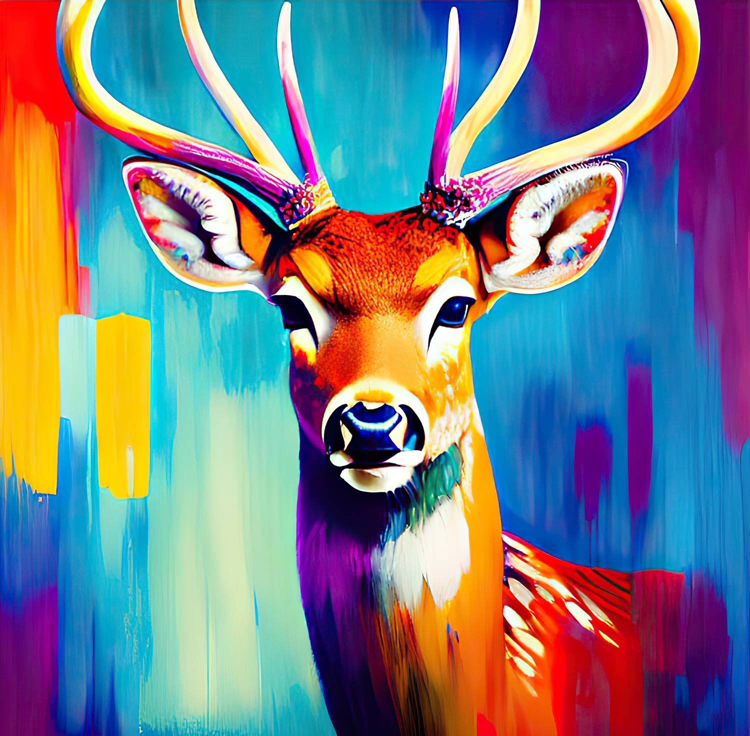 Free Deer SVG, Colorful Deer SVG Digital Download#3