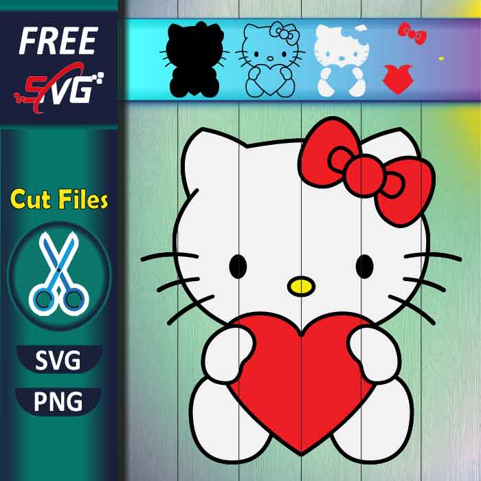 Hello Kitty Sitting SVG FREE Perfect for Crafting Design Projects