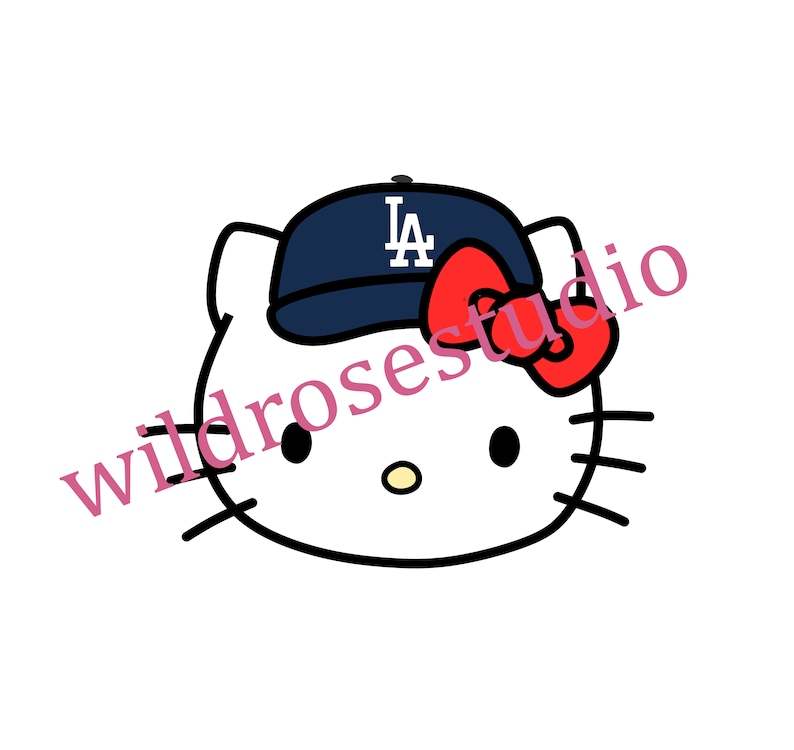 Hell Kitty La Dodgers Baseball Svg High Quality Perfect for your