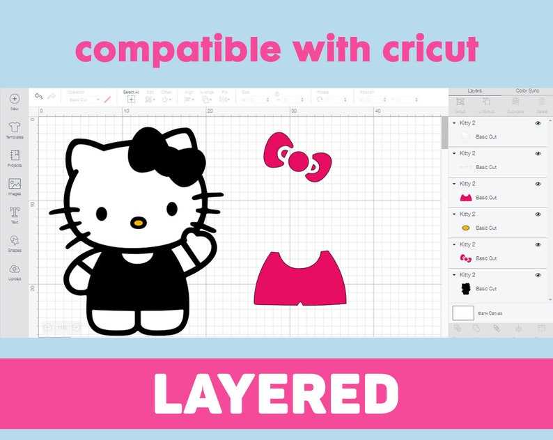 Kawaii Hello Kitty Svg For Cricut Digital Files Perfect for