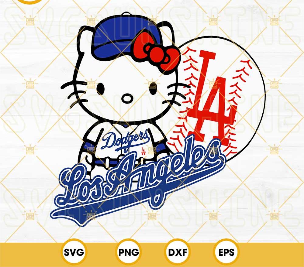 Hello Kitty LA Dodgers SVG, Los Angeles Dodgers SVG, Hello Kitty MLB  Baseball Team SVG PNG
