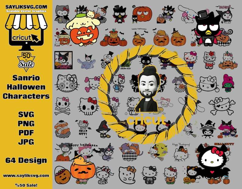 Halloween Hello-kitty SVG PNG JPG 9 for Cricut 