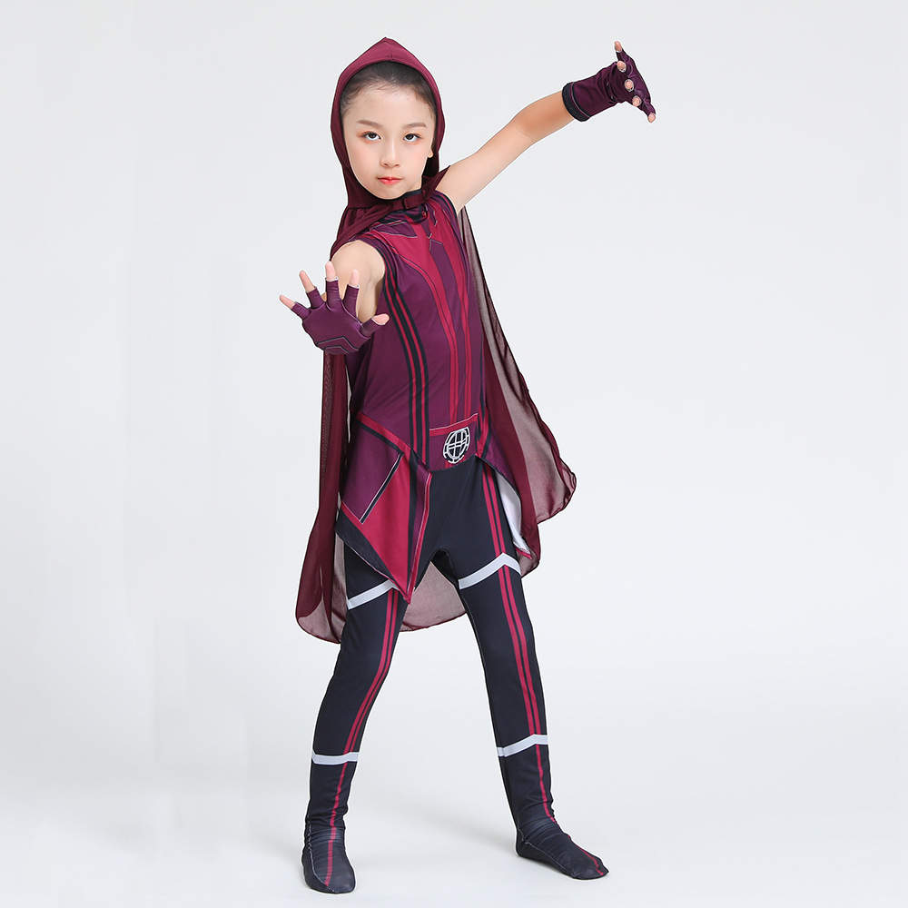 Wandavision Costume, Scarlet Witch Girls Kids Halloween Role Play