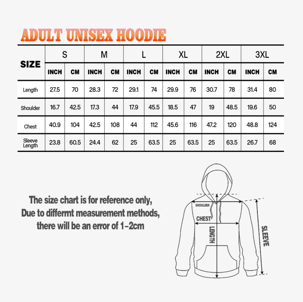 Tommy pullover size discount chart