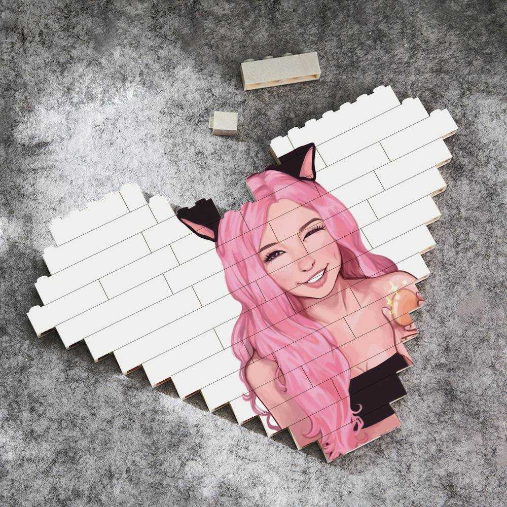 Belle Delphine Merch Heart Shape Building Block Gift for Fans |  www.belledelphinemerch.store