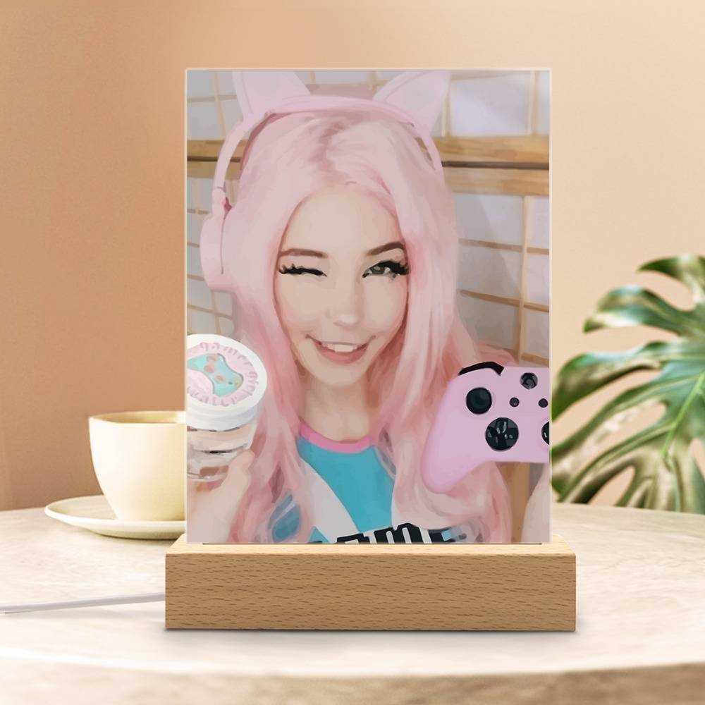 Belle Delphine Cute Gamer Belle Lamp Classic Celebrity Lamp with Wooden  Base | www.belledelphinemerch.store