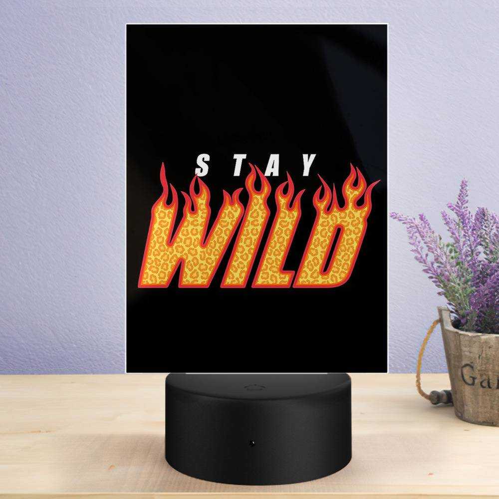 Stay Wild Lamp Classic Celebrity Night Light Fire by Stay Wild Lamp with Plastic Base