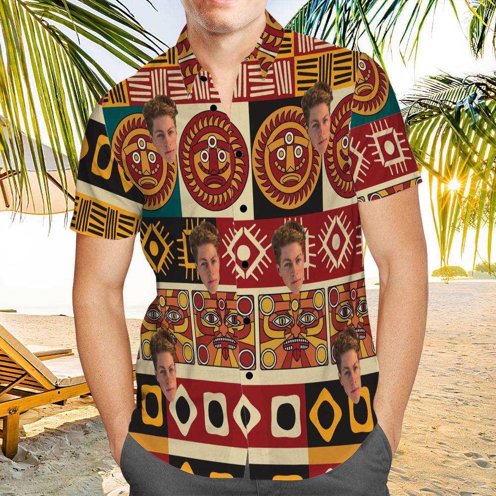 Stay Wild Hawaiian Shirt Custom Photo Hawaiian Shirt Retro Patterns Hawaiian Shirt
