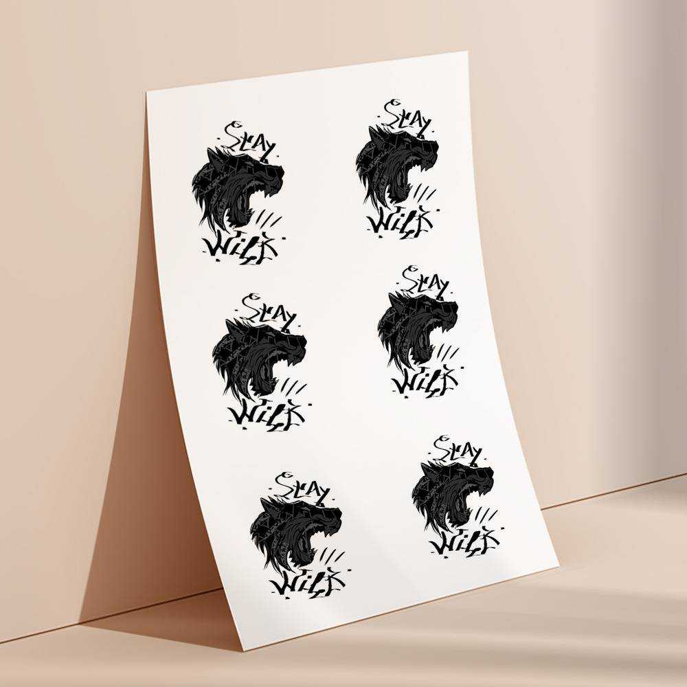 Stay Wild round stickers decorative stickers gift for fans Stay Wild Wolfy