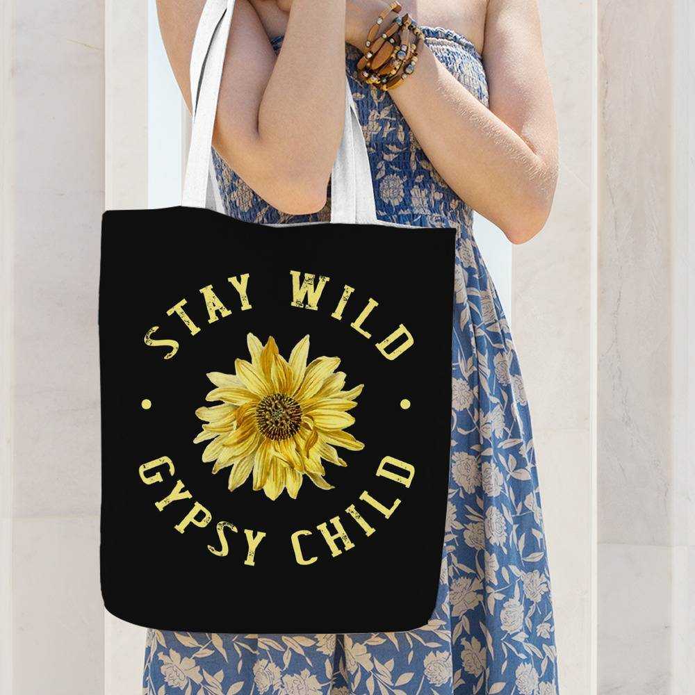 Stay Wild Totebag Classic Celebrity Totebag Gypsy Child Totebag