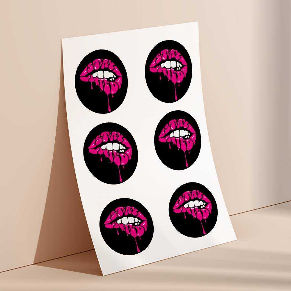 Stay Wild round stickers decorative stickers gift for fans Lip