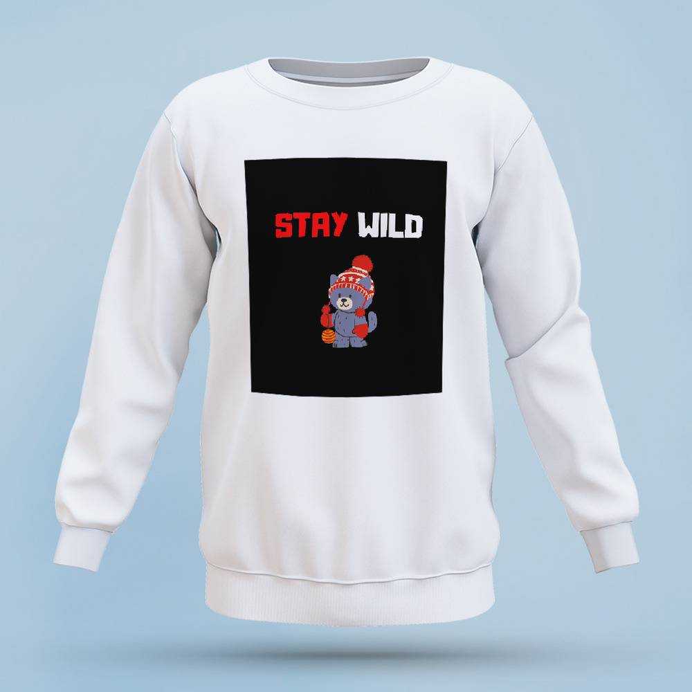 Stay Wild Sweatshirt Classic Celebrity Sweatshirt Ben Azelart Bear Sweatshirt