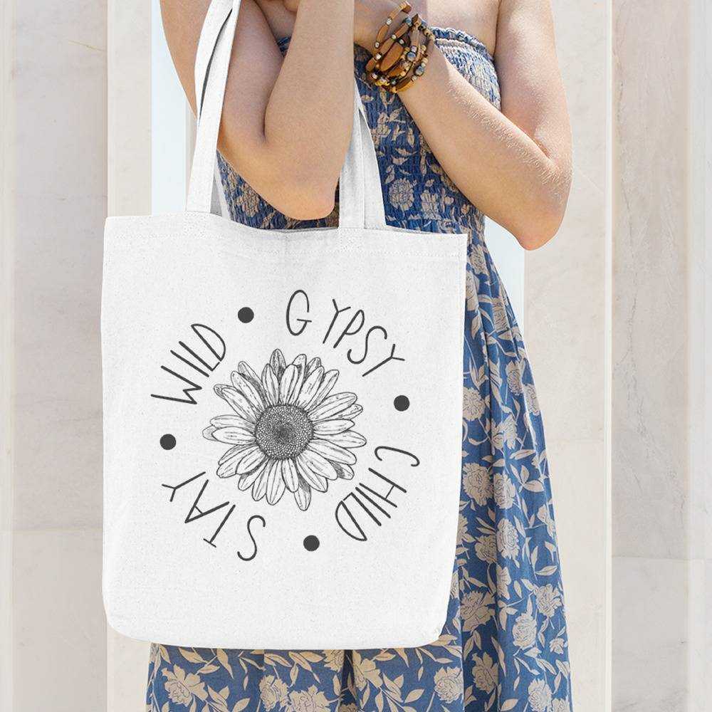 Stay Wild Totebag Classic Celebrity Totebag Gypsy Flower Child Totebag