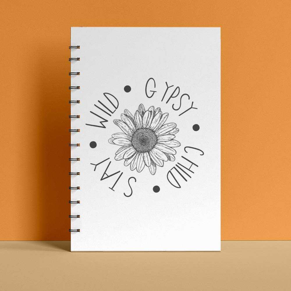 Stay Wild Spiral Bound Notebook Journal Diary Gift for Fans Gypsy Flower Child Notebook