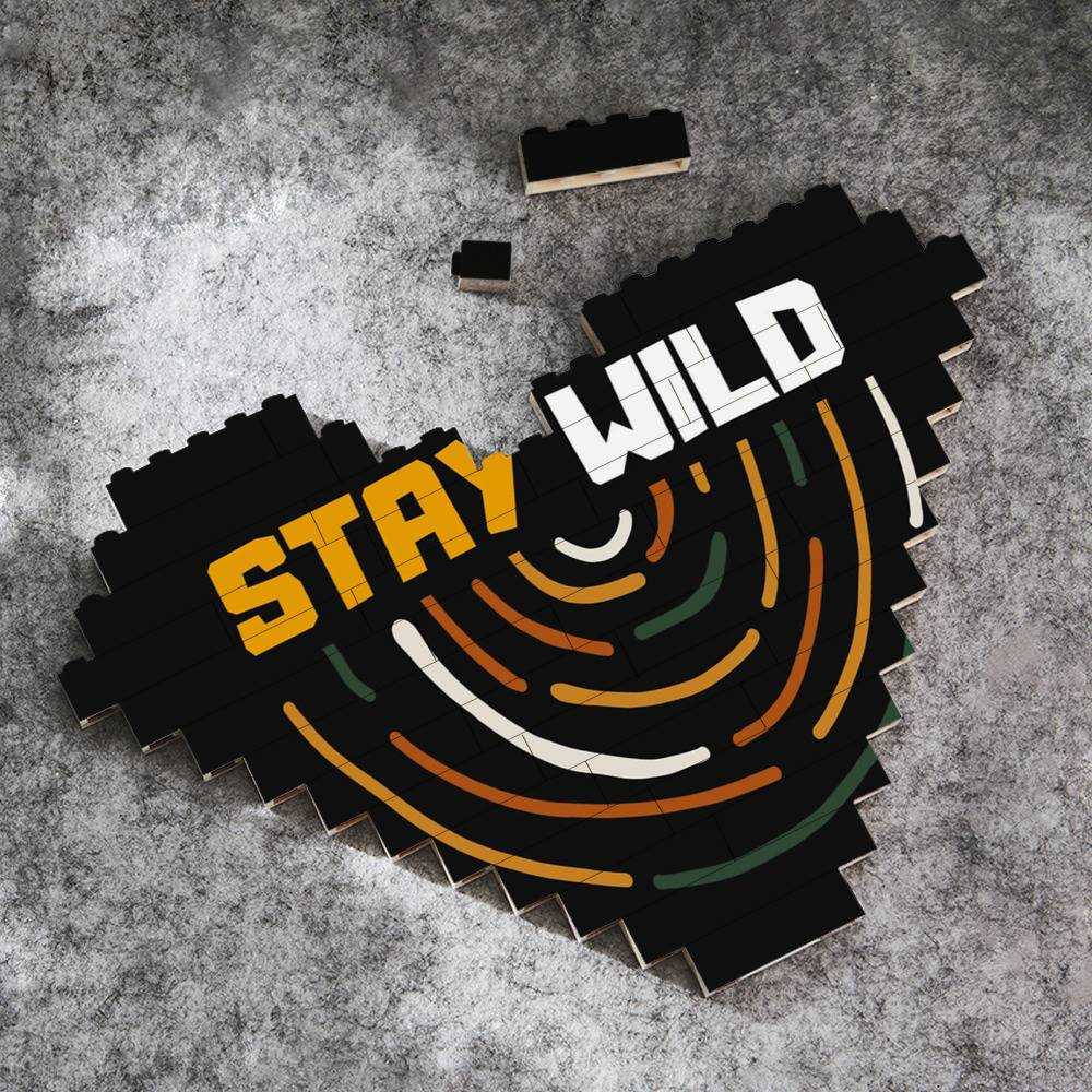 Stay Wild Merch Heart Shape Building Blocks Gift for Fans Stay Wild Ben Azelart Building Blocks
