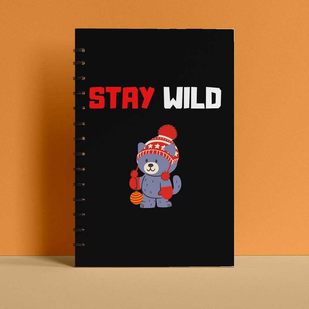 Stay Wild Spiral Bound Notebook Journal Diary Gift for Fans Ben Azelart Bear Notebook