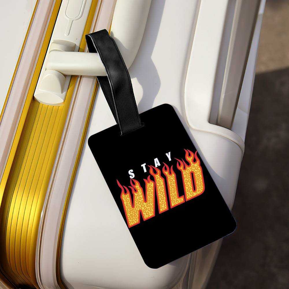 Stay Wild Luggage Tag Classic Celebrity Luggage Tag Fire by Stay Wild Luggage Tag