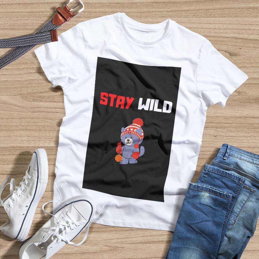 Stay Wild T-shirt Ben Azelart Bear T-shirt