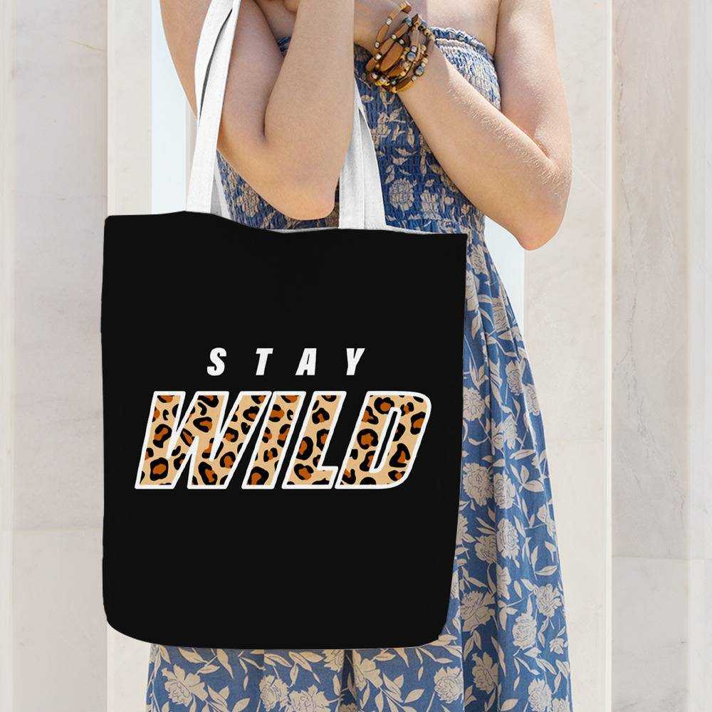 Stay Wild Totebag Classic Celebrity Totebag Panther Logo Totebag