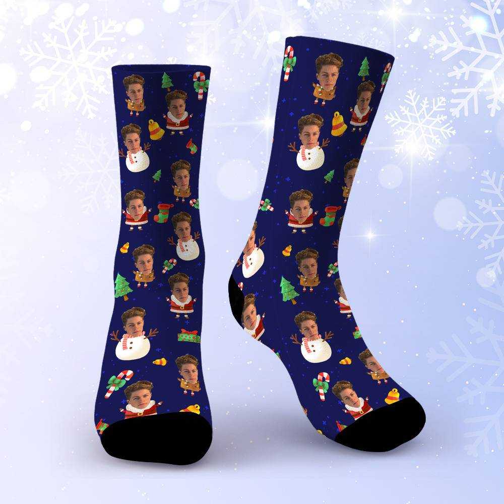 Stay Wild Socks Custom Photo Socks Christmas Socks Snowman