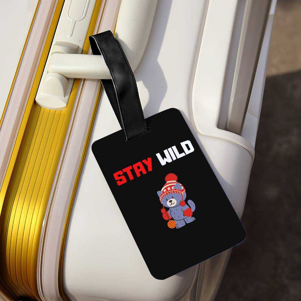 Stay Wild Luggage Tag Classic Celebrity Luggage Tag Ben Azelart Bear by Stay Wild Luggage Tag