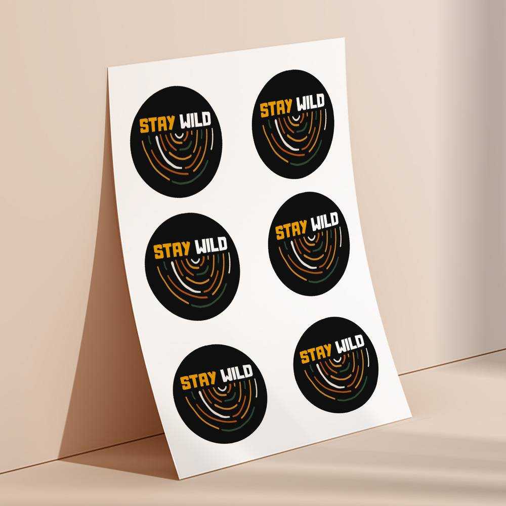 Stay Wild round stickers decorative stickers gift for fans Stay Wild Ben Azelart