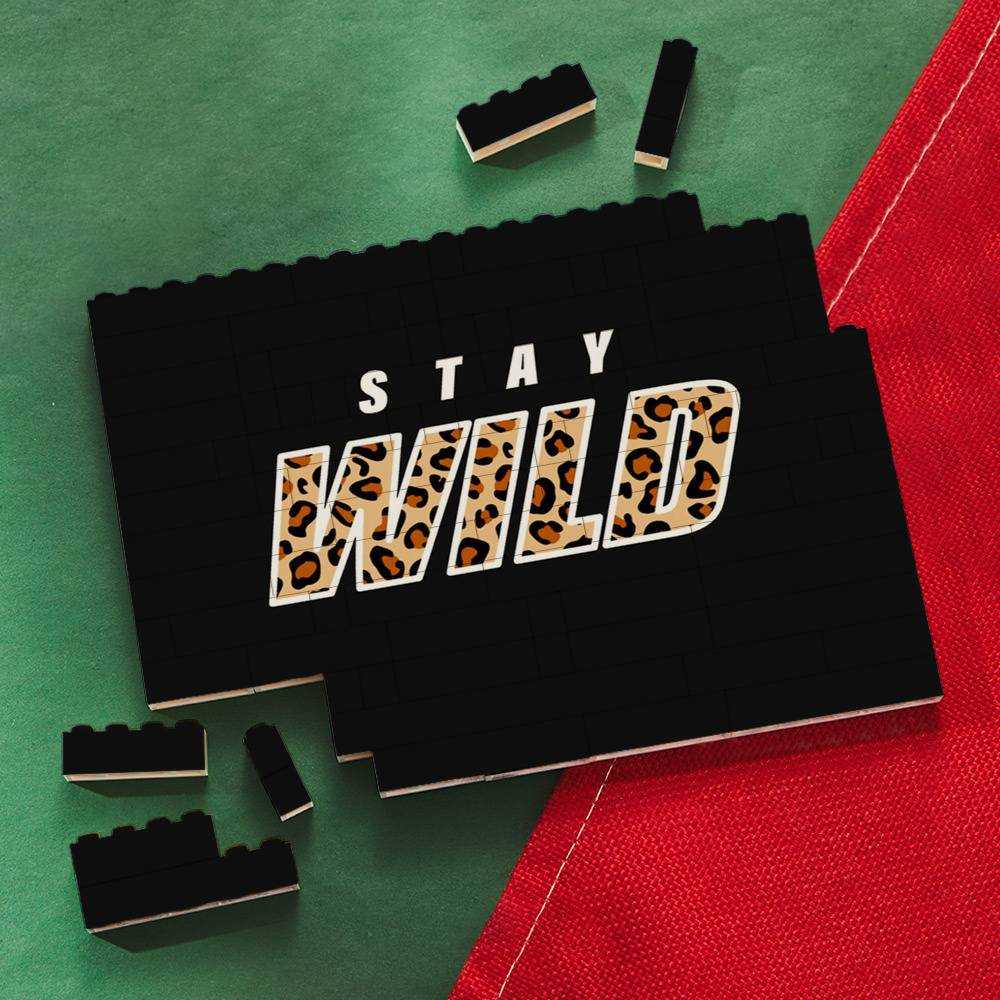 Stay Wild Merch Building Blocks Gift for Fans Panther Logo Building Blocks