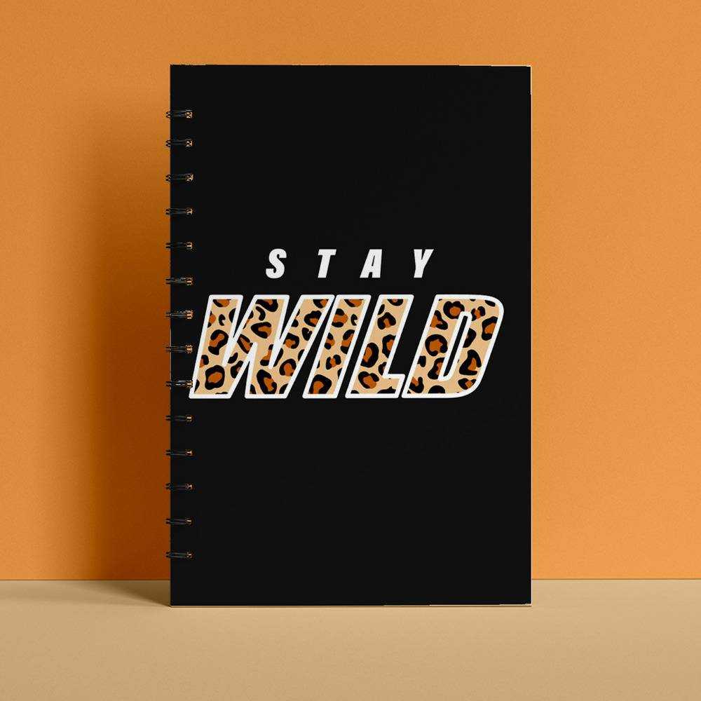 Stay Wild Spiral Bound Notebook Journal Diary Gift for Fans Panther Logo Notebook