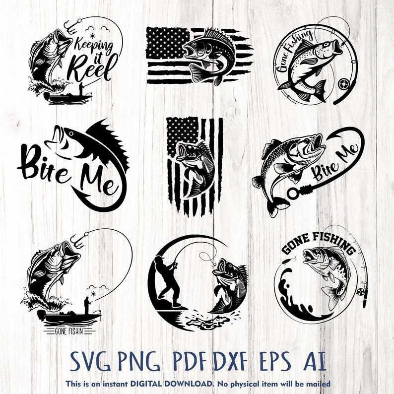 Gone Fishing Svg Design' Sticker