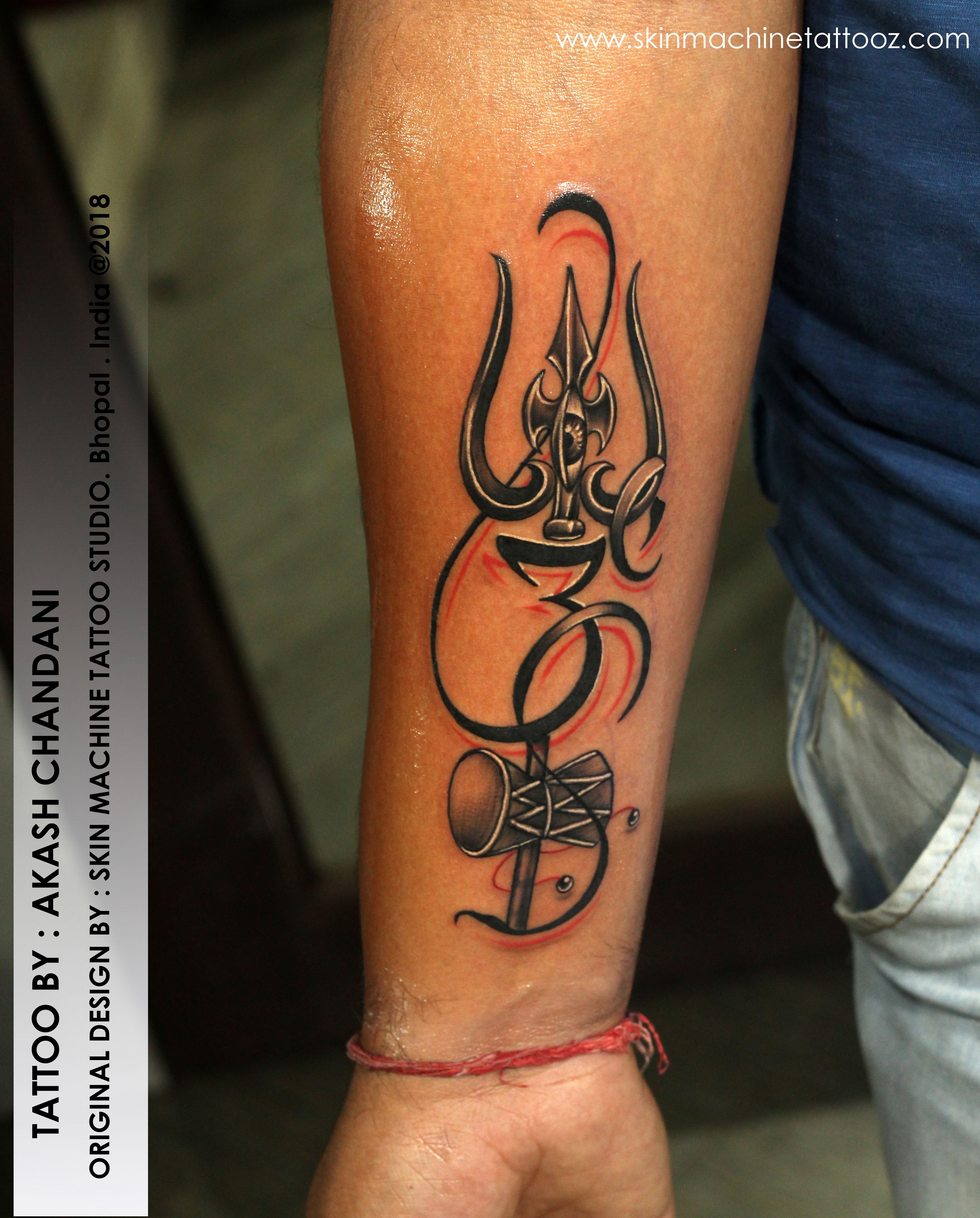 Trishul Shiva Tattoo, Forearm Shiva Trishul Tattoo