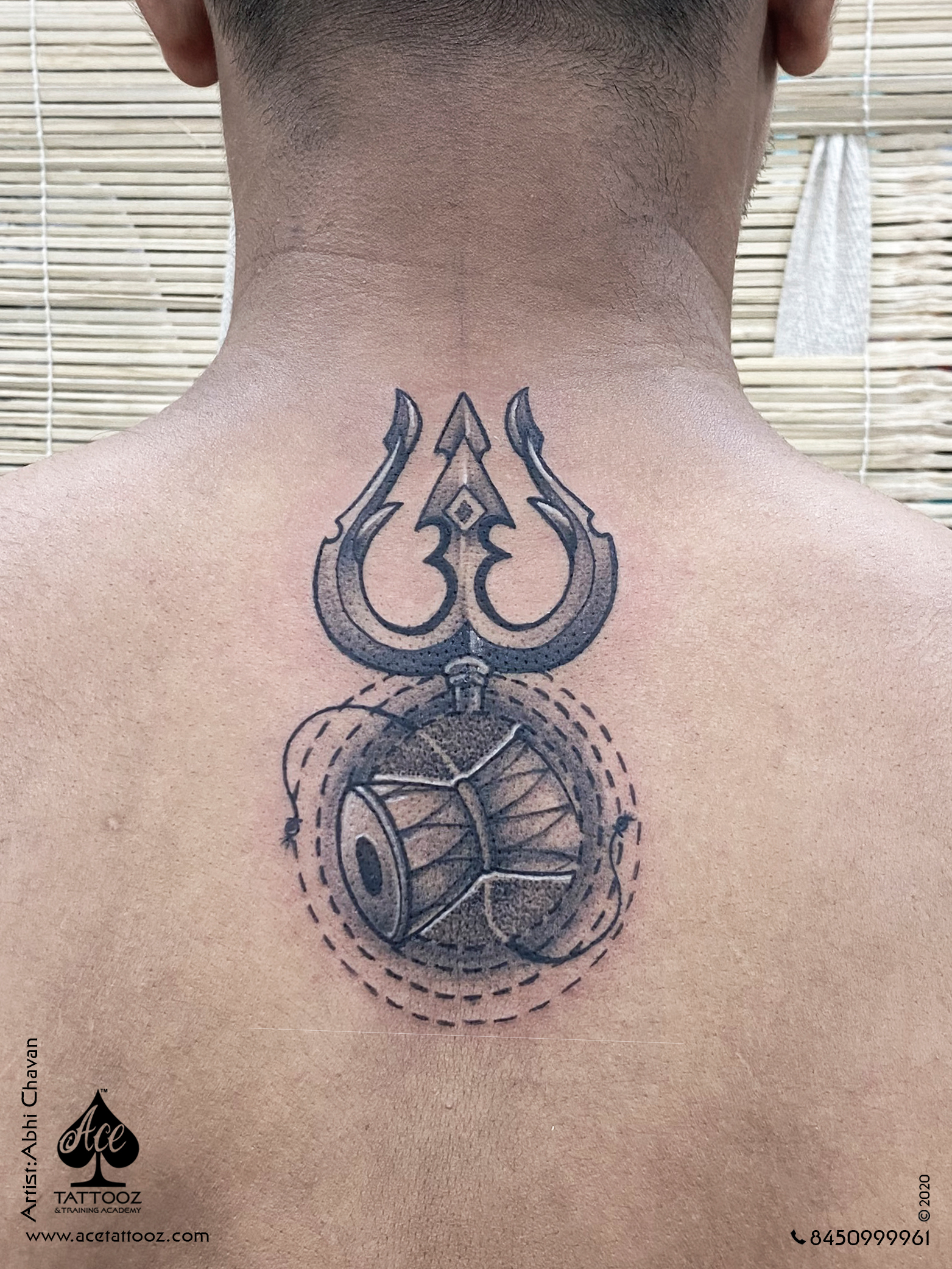 Trishul Shiva Tattoo, Shiva Trishul Tattoo On Back