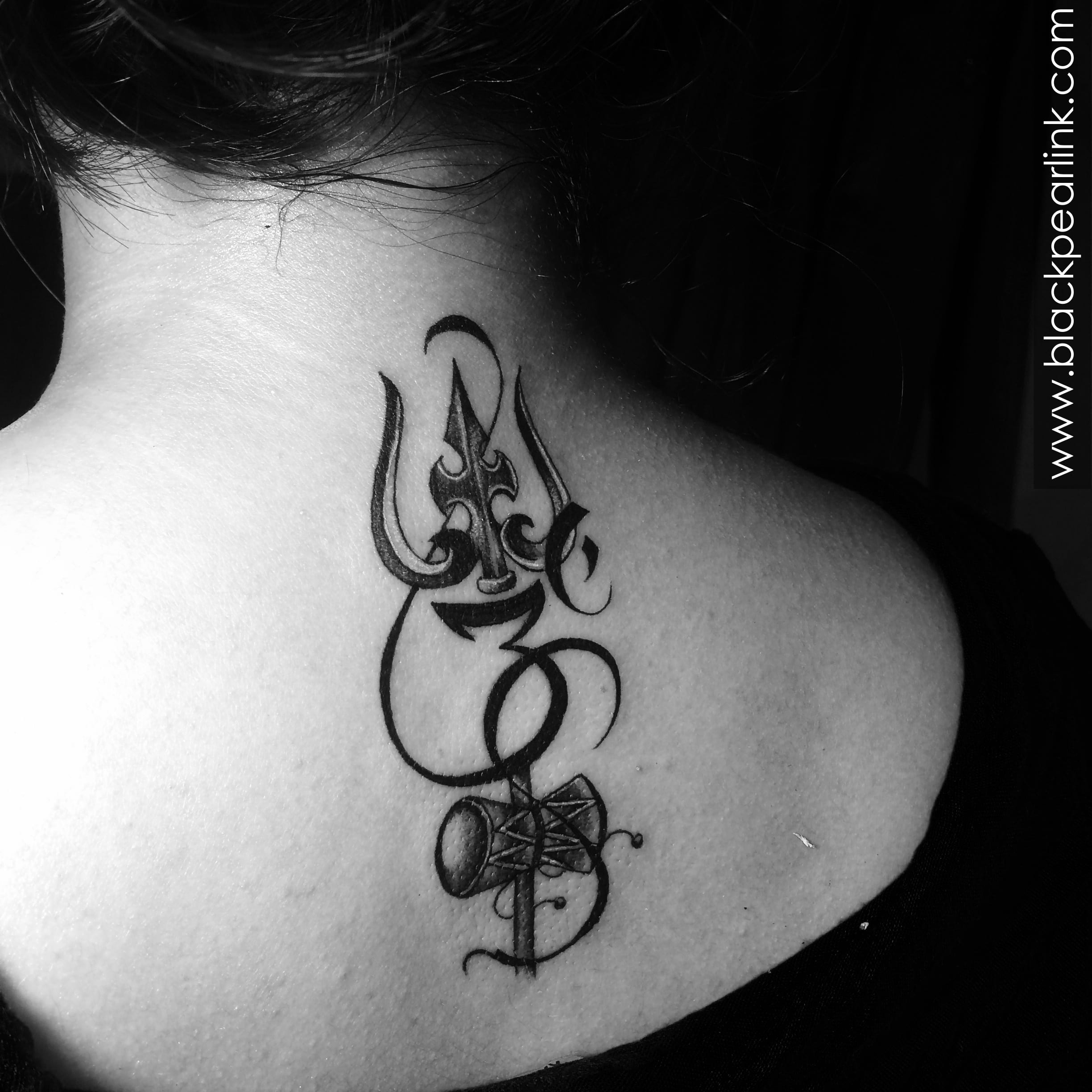 Trishul Shiva Tattoo, Shiva Trishul Tattoo On Back