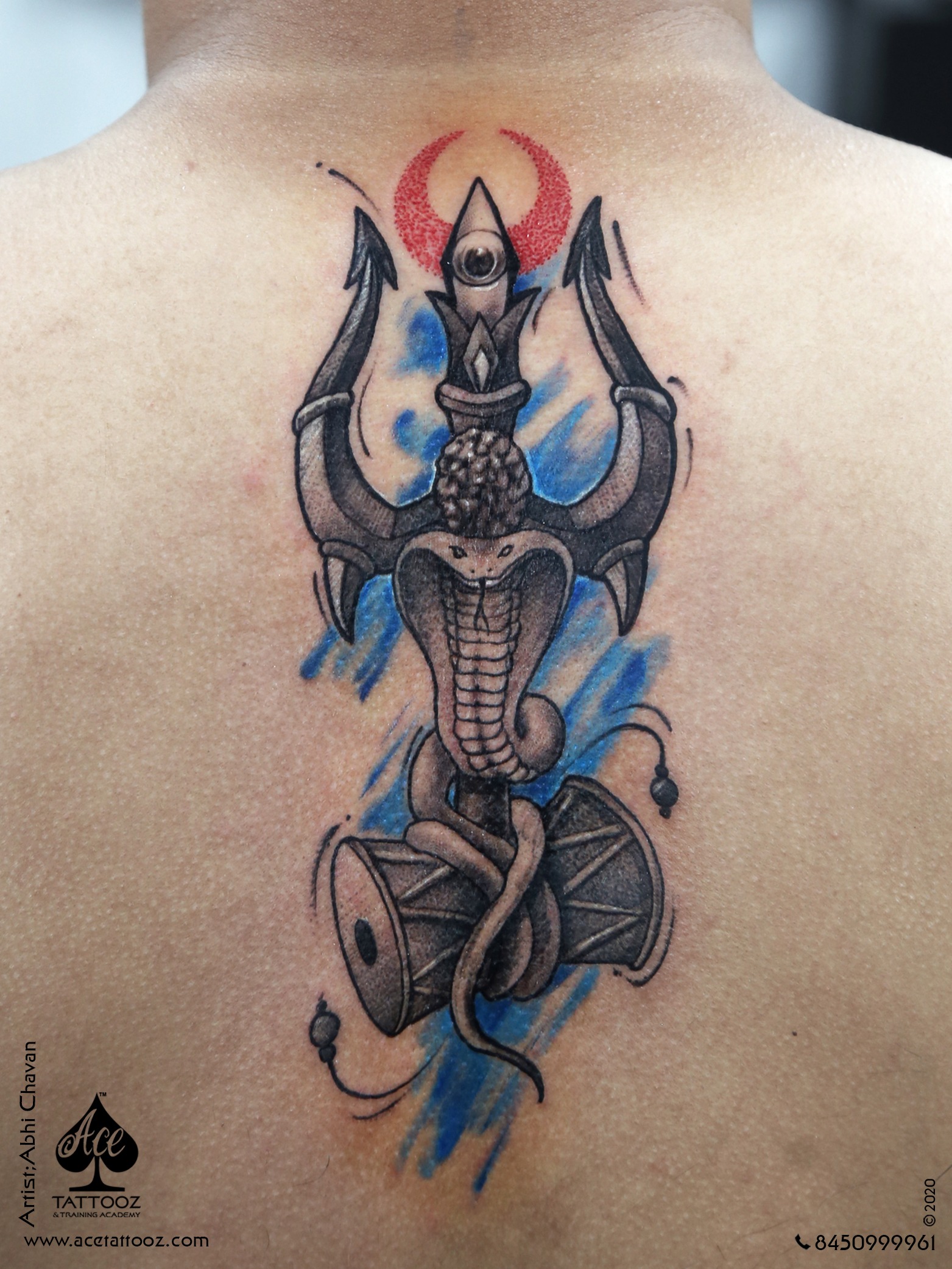 Trishul Shiva Tattoo, Shiva Trishul Tattoo On Back