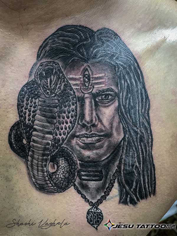 Angry Lord Shiva Tattoo, Angry Shiva Tattoo On Chest