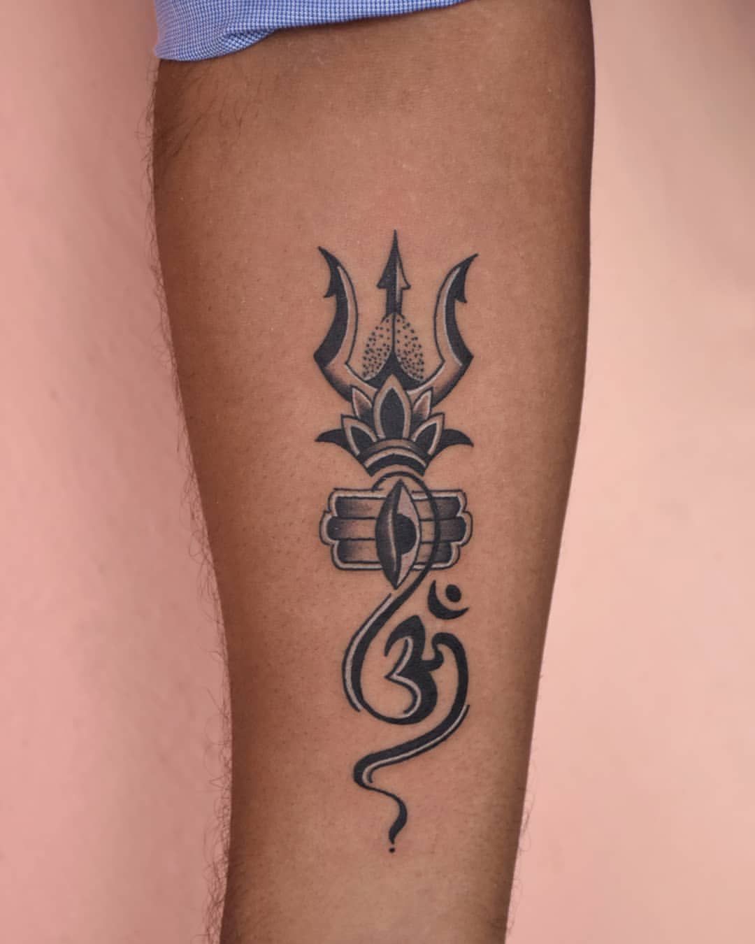 Trishul Shiva Tattoo, Forearm Shiva Trishul Tattoo