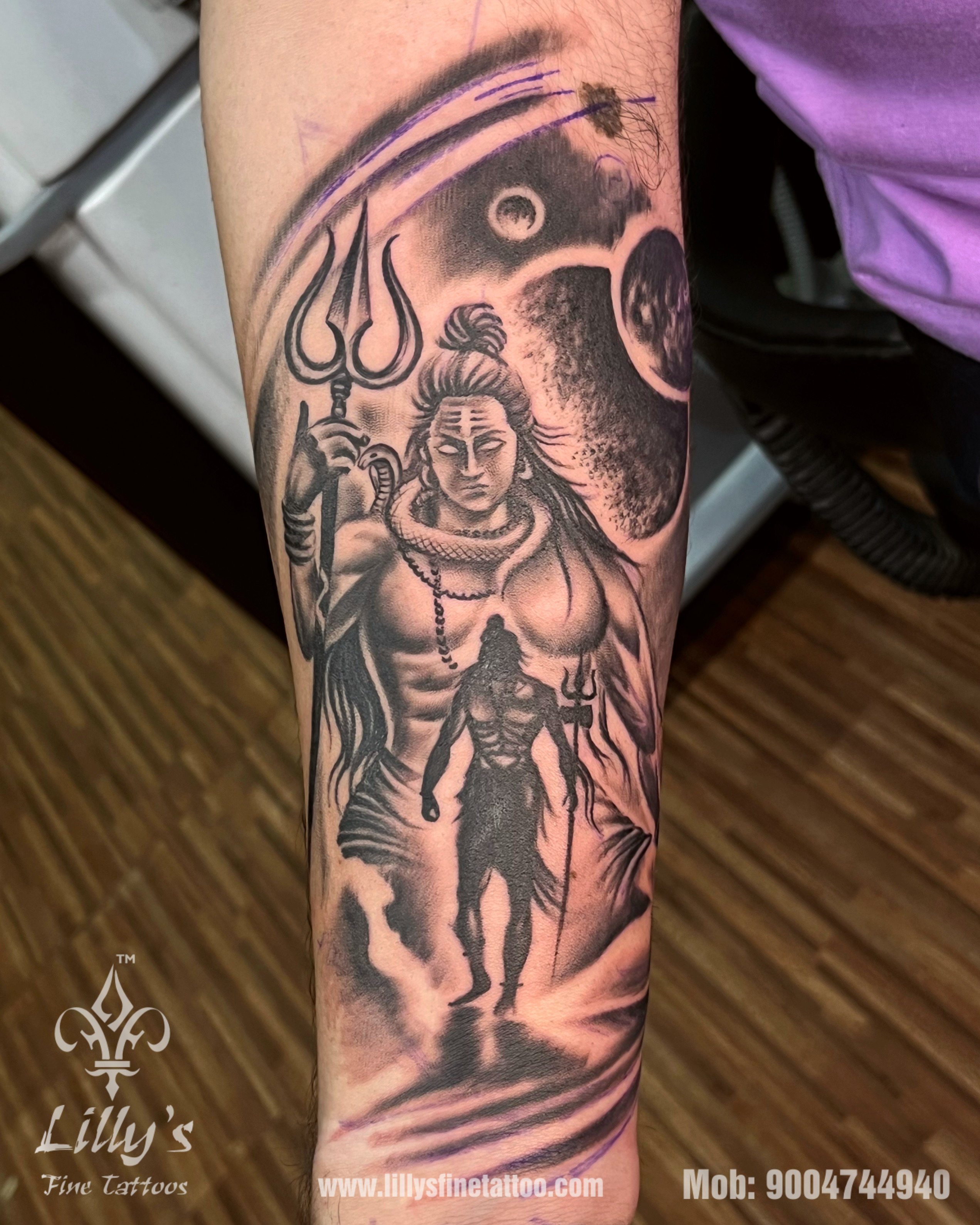 angry lord shiva tattoo