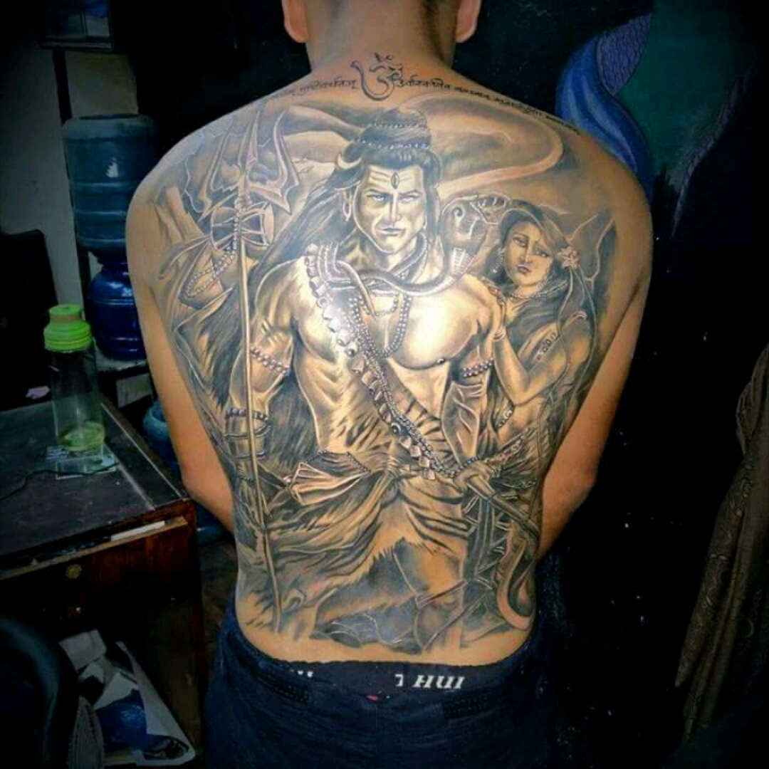 Angry Lord Shiva Tattoo, Angry Shiva Tattoo On Back