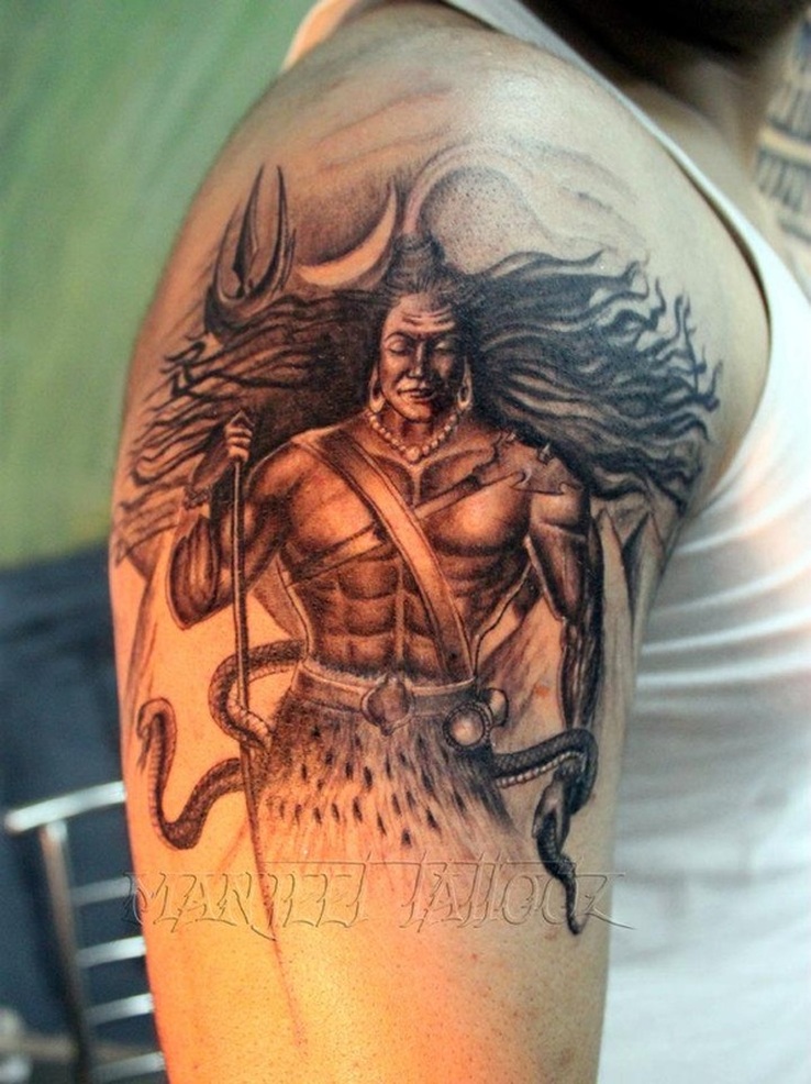 angry lord shiva tattoo