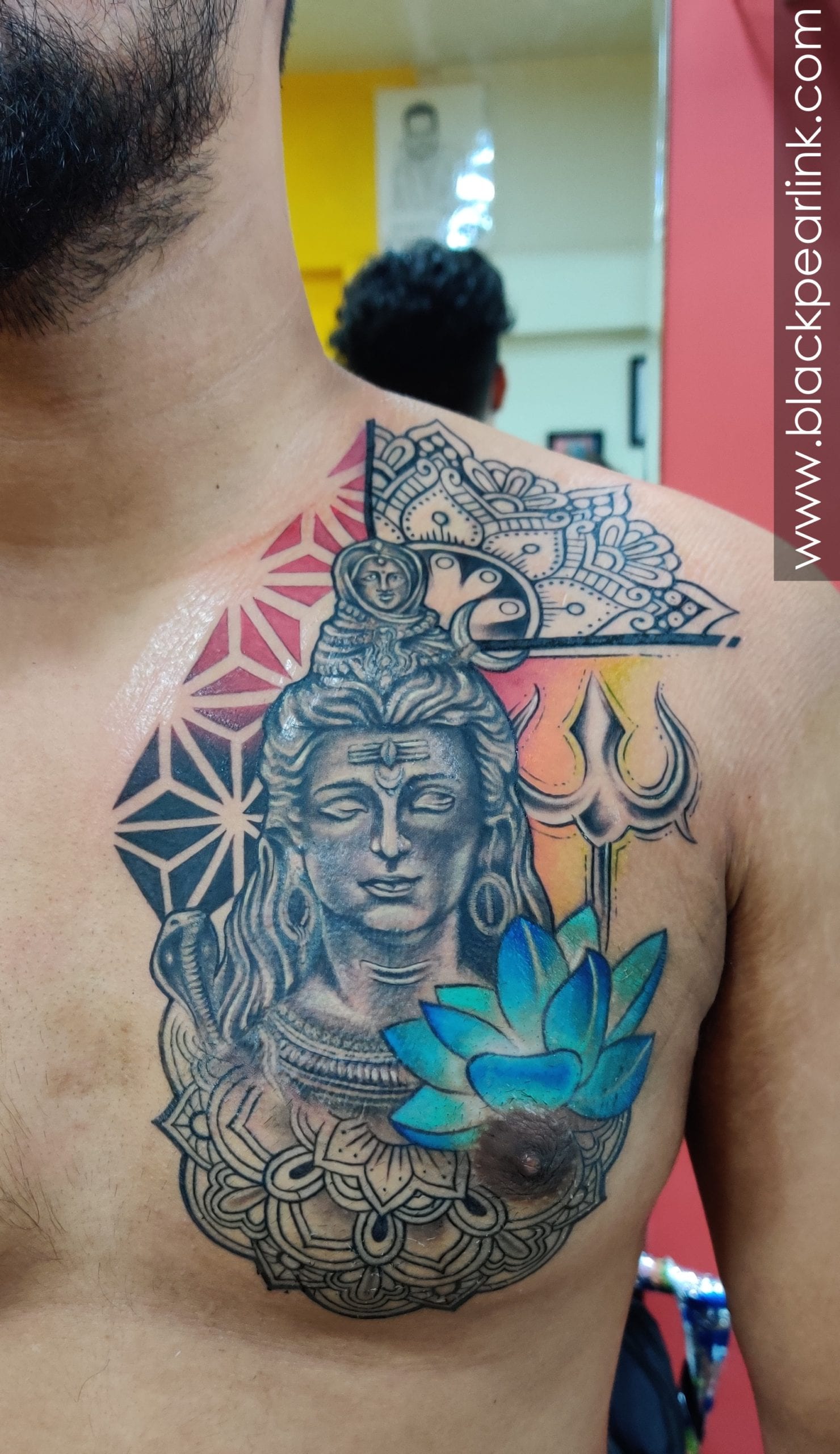 Angry Lord Shiva Tattoo, Angry Shiva Tattoo On Chest