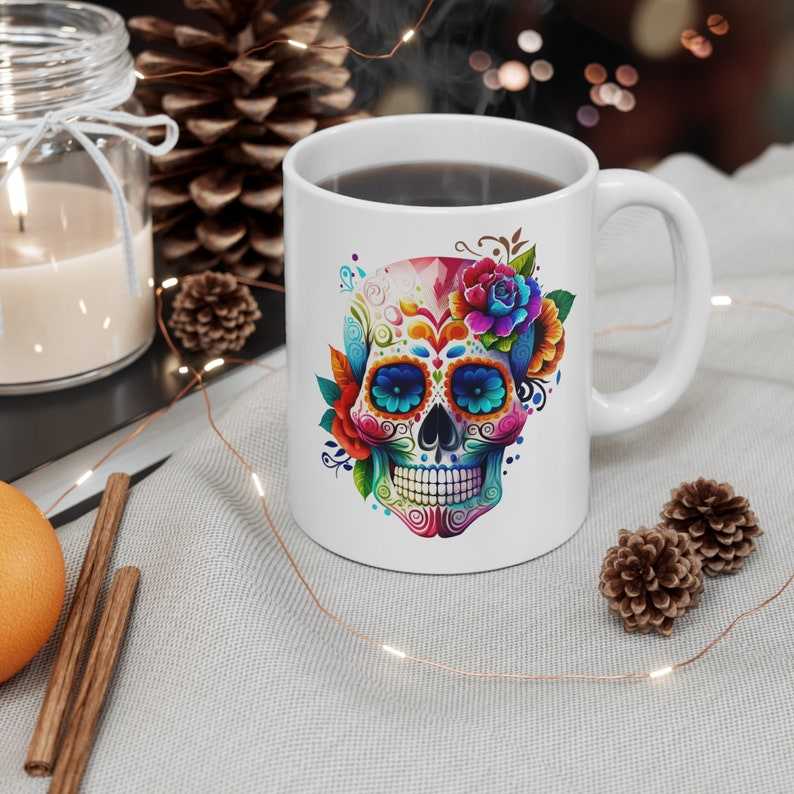Colorful Sugar Skull PNG, Day of the Dead Instant  Digital Download#6