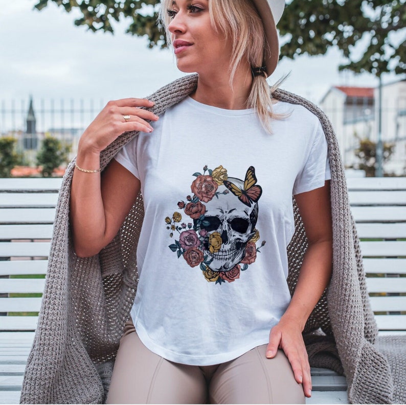 Floral Skull Watercolor Png