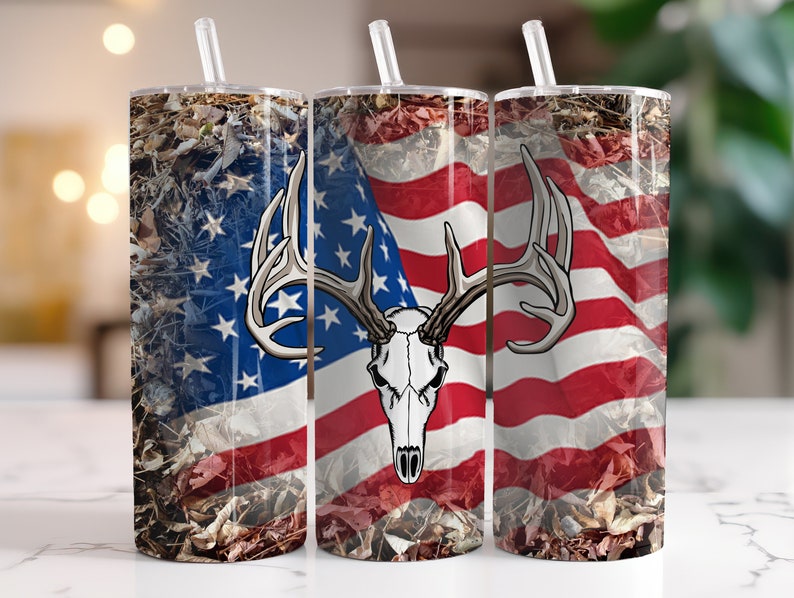 Deer Skull On Flag Svg